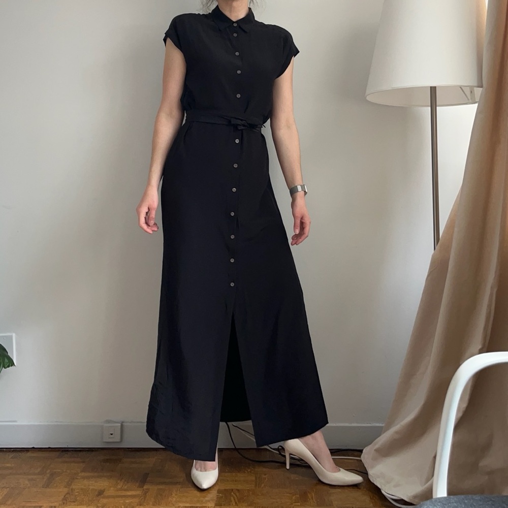 Club Monaco 🖤 Silk Maxi Dress Black Size 4